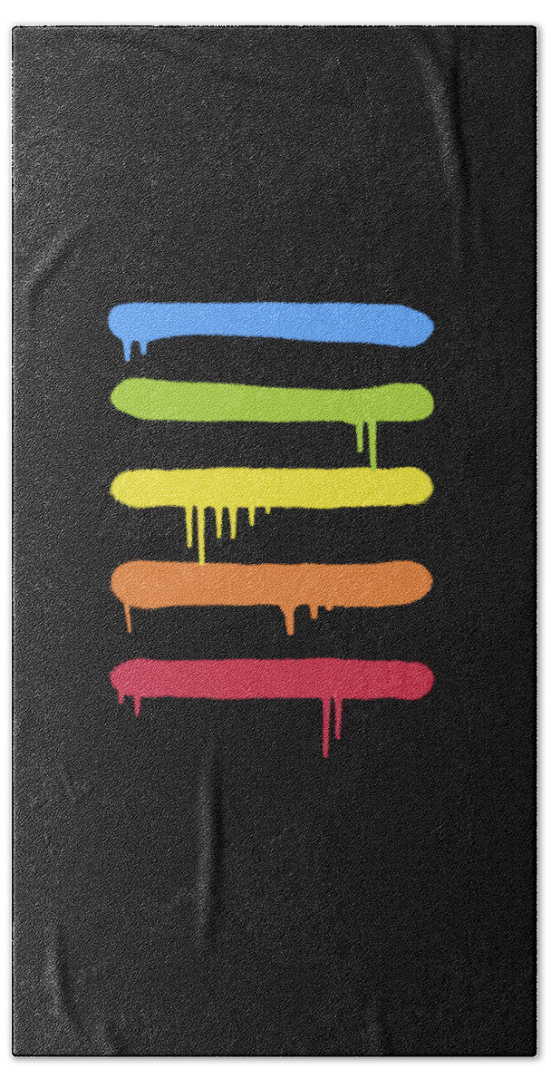 Rainbow Beach Towel featuring the digital art Trendy Cool Graffiti Tag Lines by Philipp Rietz