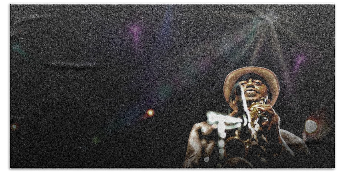 Jazz Beach Towel featuring the photograph Archie Shepp, Jazzman by Jean Francois Gil