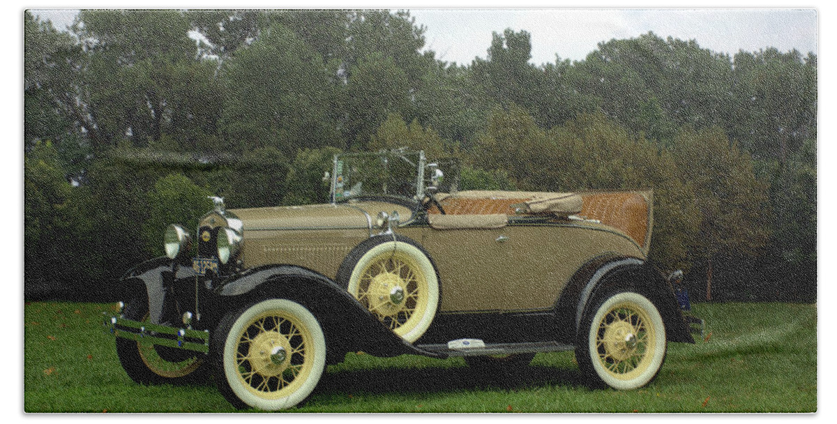 1931 Beach Sheet featuring the photograph 1931 Ford Model A Roadster by Tim McCullough