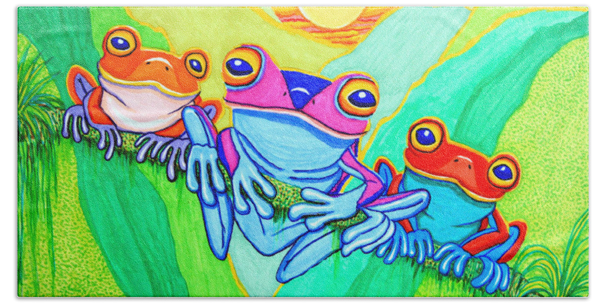 3 Little Frogs #2 Beach Sheet by Nick Gustafson - Fine Art America