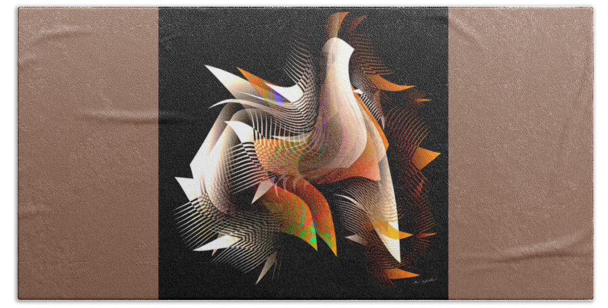Abstract Art Beach Sheet featuring the digital art Abstract Peacock by Iris Gelbart