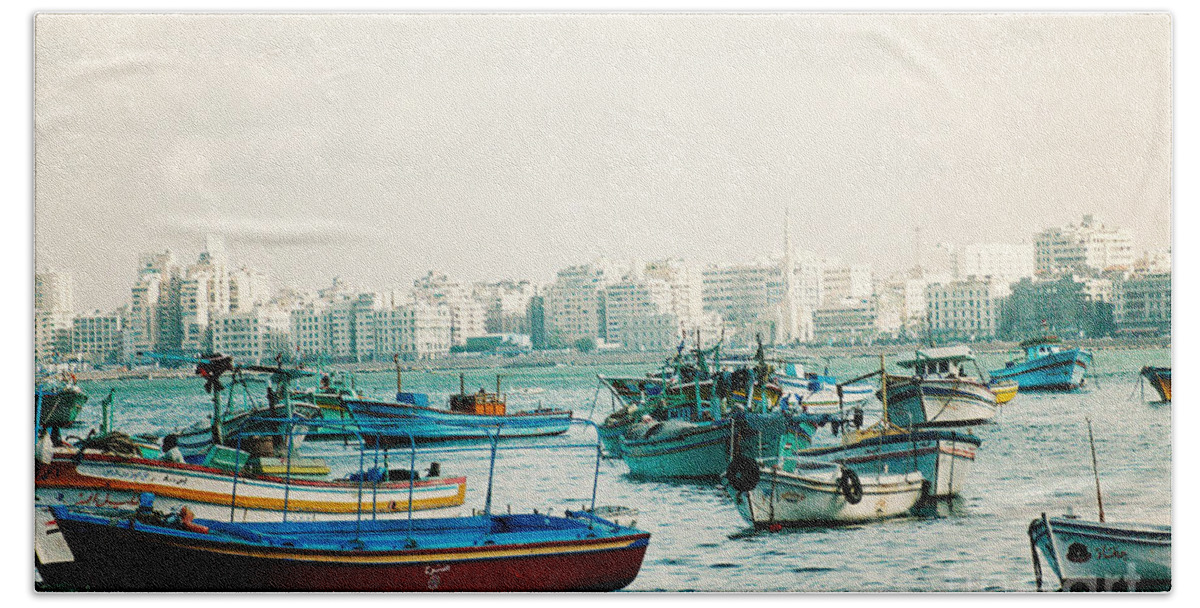 Alexandria Beach Sheet featuring the photograph Alexandrian Harbour #1 by Cassandra Buckley