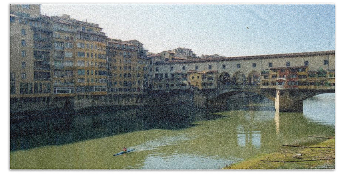 Arno Beach Towel featuring the photograph Arno River in Florence Italy by Marna Edwards Flavell