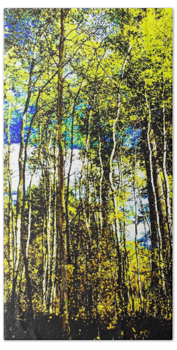 Aspen Trees Beach Sheet featuring the photograph Aspen Forest Abstract #1 by Jennifer Lake