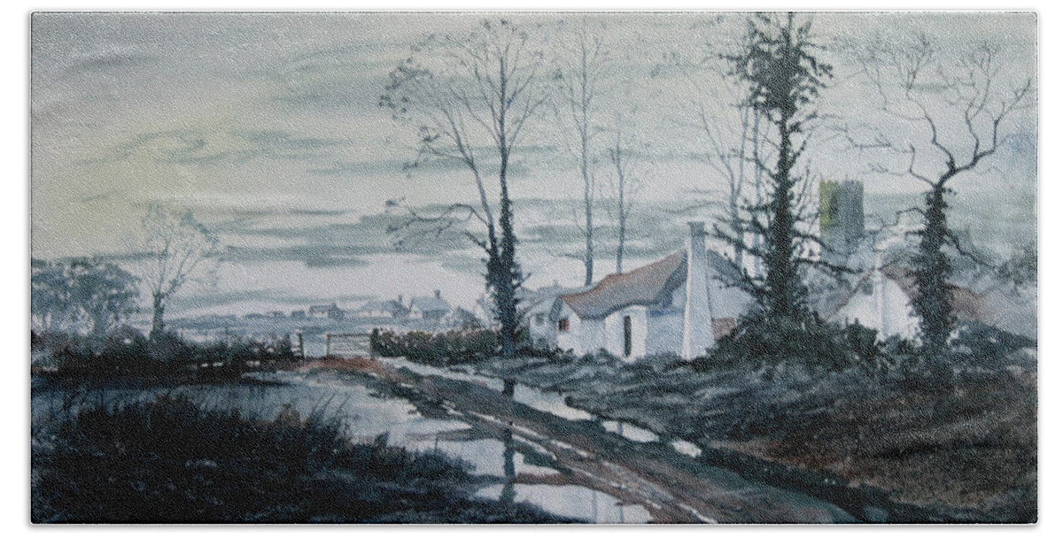 Watercolour Beach Sheet featuring the painting Back to Life by Glenn Marshall