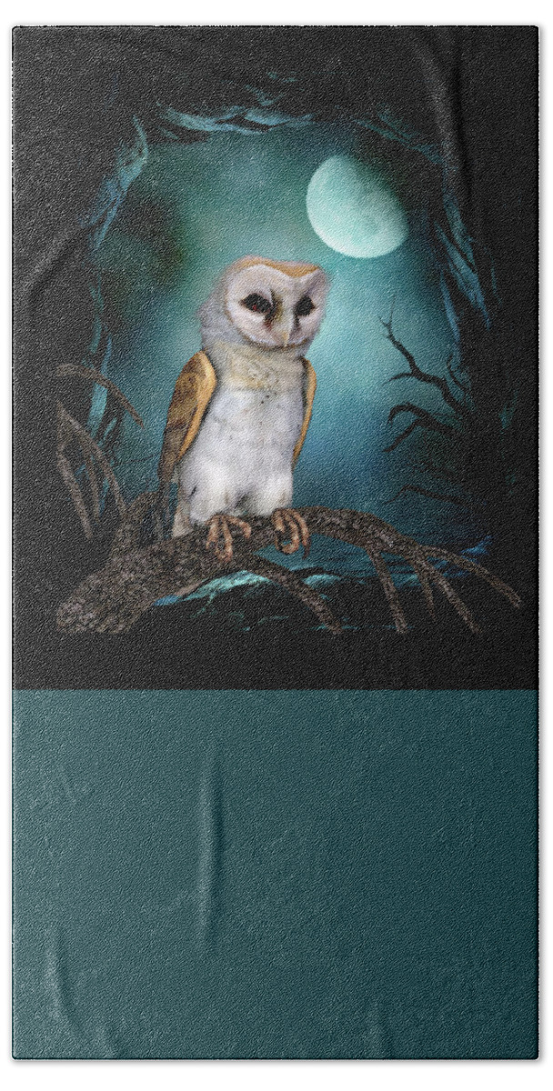 Barn Owl Beach Towel featuring the digital art Barn Owl #3 by John Junek
