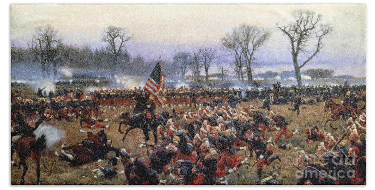1862 Beach Sheet featuring the painting Battle Of Fredericksburg by Carl Rochling
