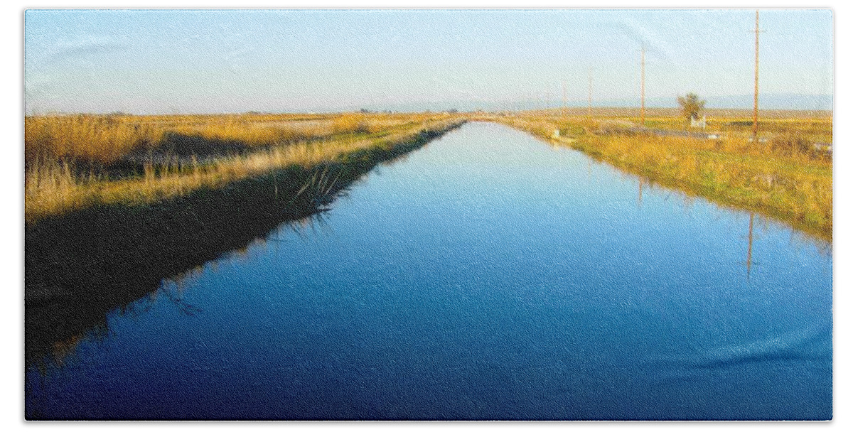 California Beach Sheet featuring the photograph Biggs Canal by Suzanne Lorenz