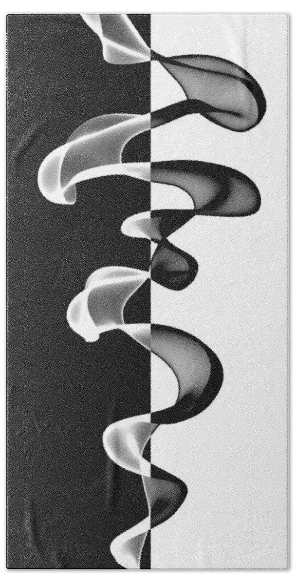 Abstract Beach Towel featuring the digital art Black and White #1 by Ann Garrett