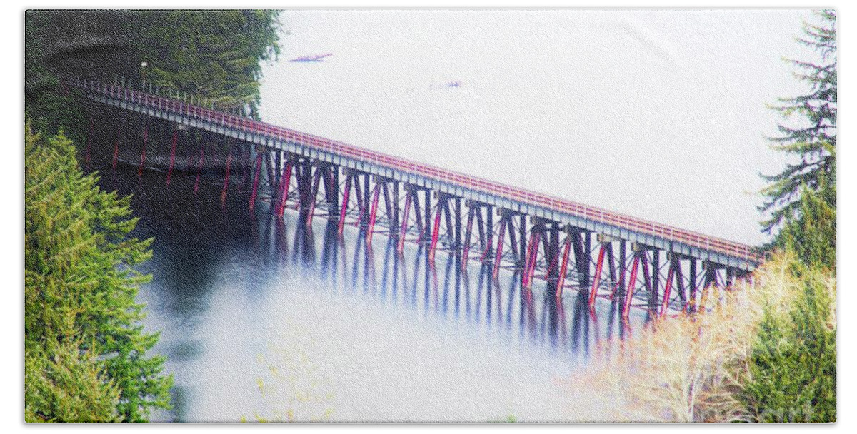 Bridge Beach Towel featuring the photograph Bridging Over by Merle Grenz