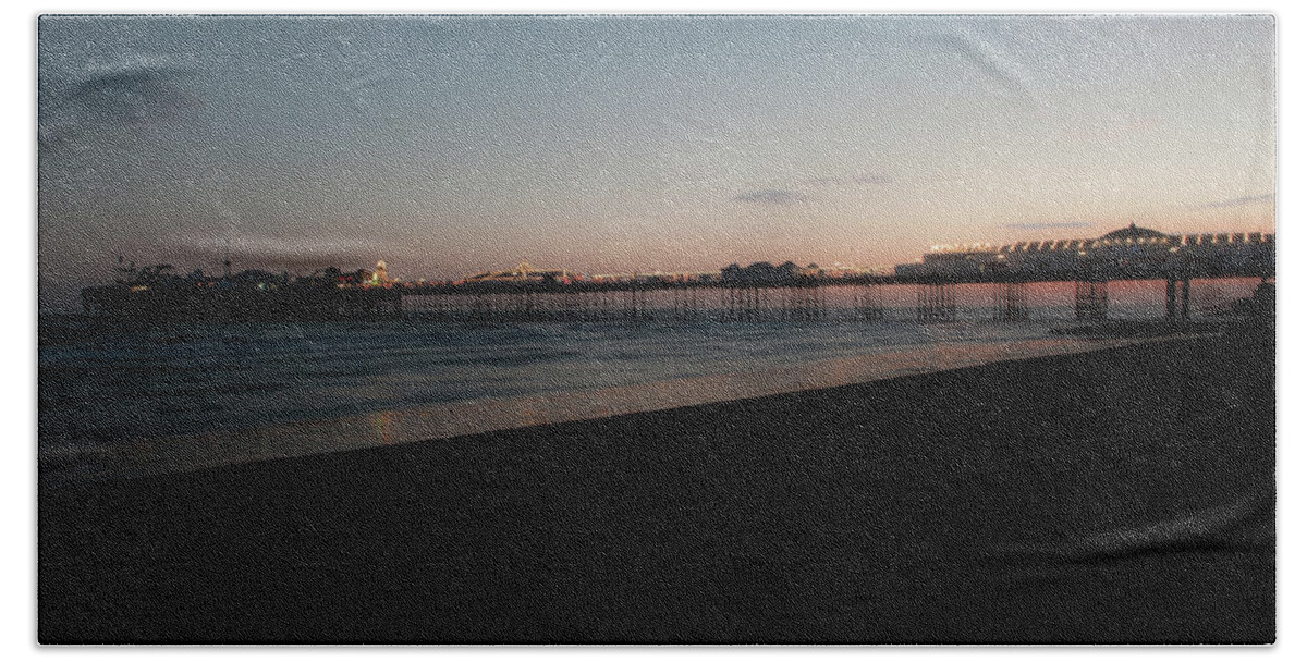 Pier Beach Towel featuring the photograph Brighton Pier at Sunset vi by Helen Jackson