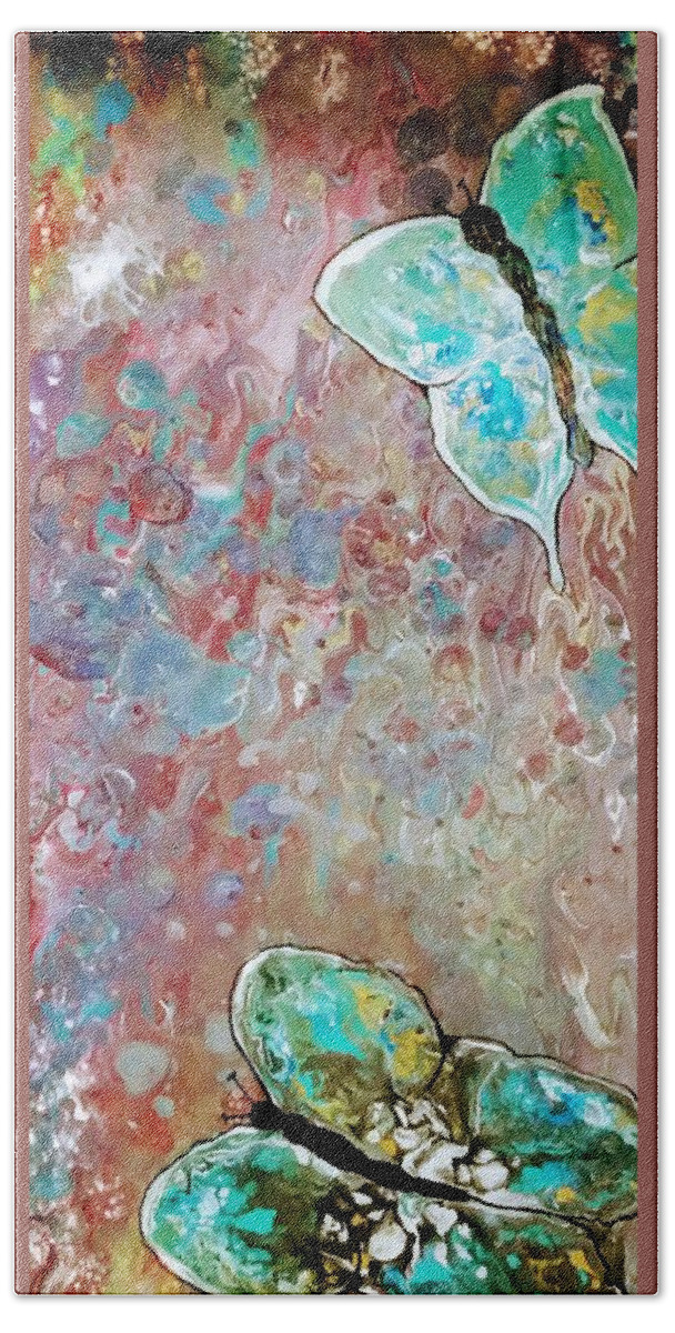 Colorful Pore Beach Towel featuring the painting Butterfly #2 by Valerie Josi