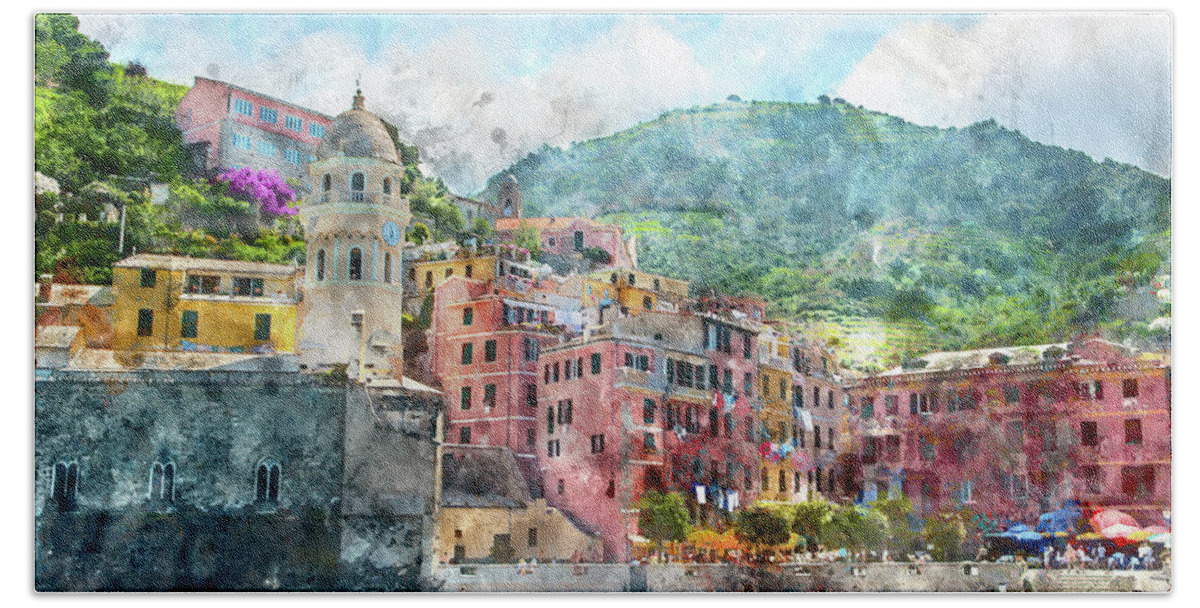 Ancient Beach Sheet featuring the photograph Cinque Terre Italy #1 by Brandon Bourdages