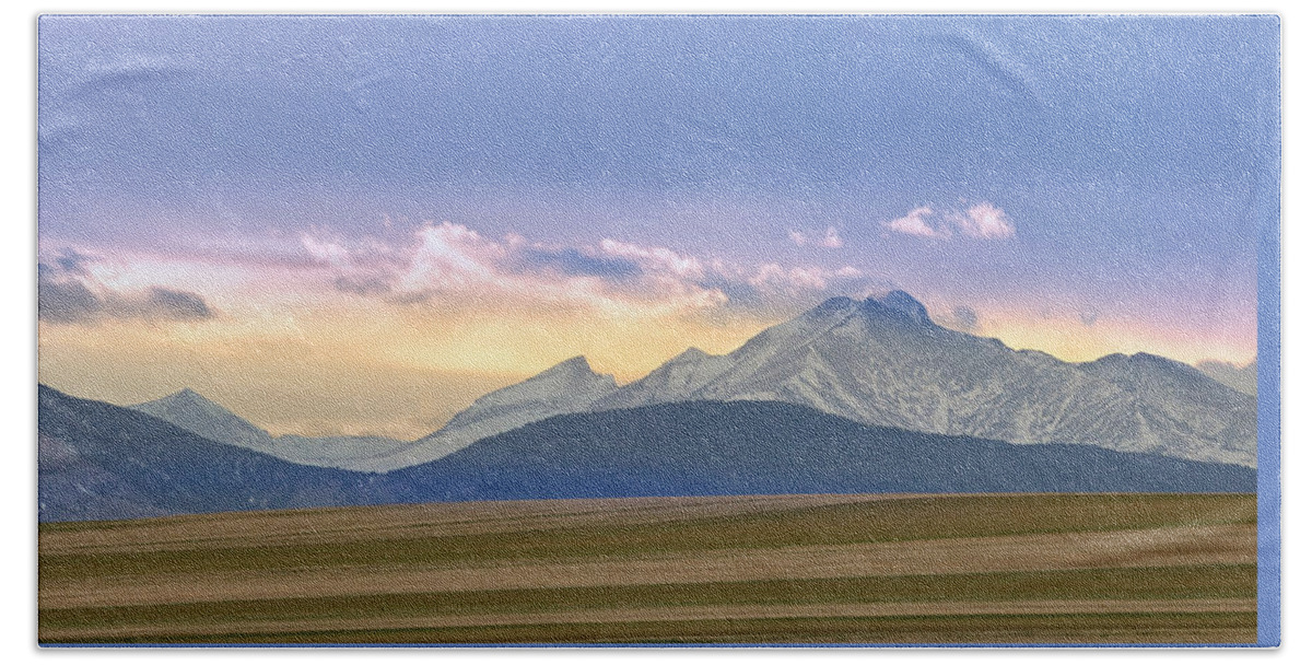 Twin Peaks Beach Towel featuring the photograph Colorado Agriculture Plains Sunset Diptych PT 1 by James BO Insogna