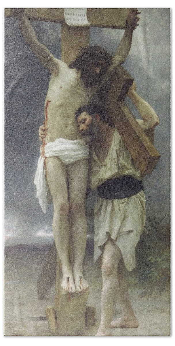 William Adolphe Bouguereau Beach Towel featuring the painting Compassion #2 by Troy Caperton