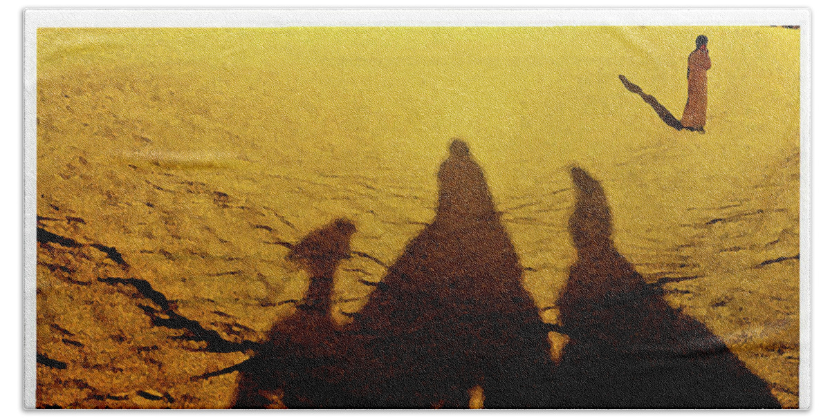 Egypt Beach Towel featuring the photograph Desert Trek #1 by Elizabeth Hoskinson
