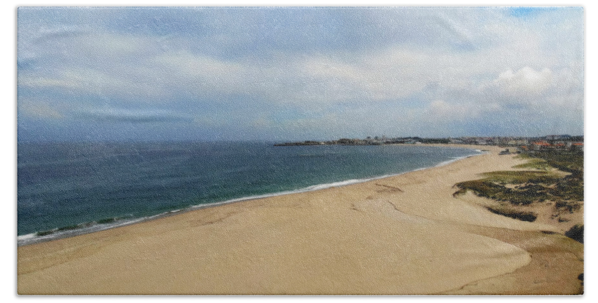 Beach Beach Towel featuring the photograph Drone beach photo #1 by Paulo Goncalves