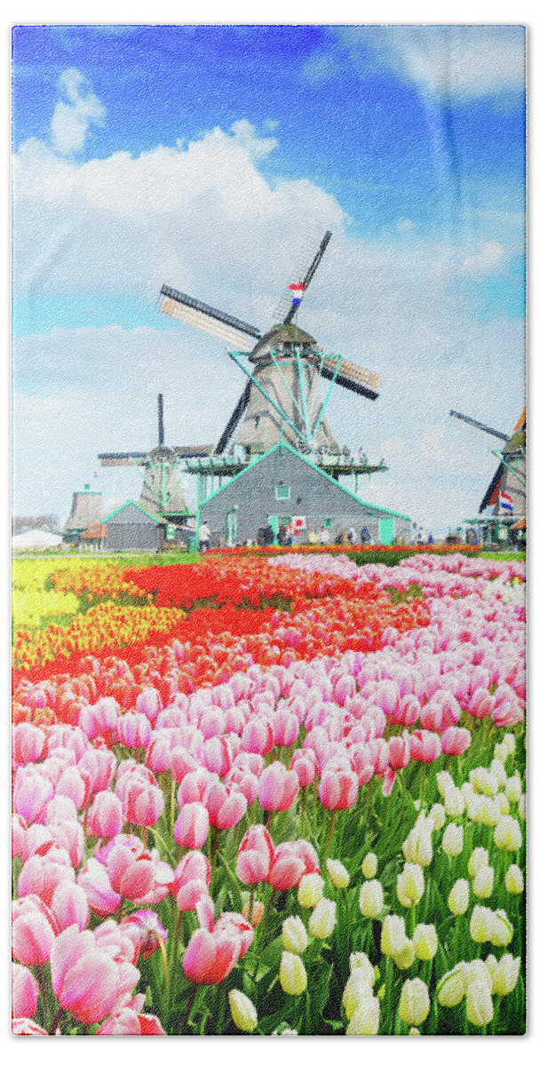 Amsterdam Beach Towel featuring the photograph Dutch Wind Mills II by Anastasy Yarmolovich