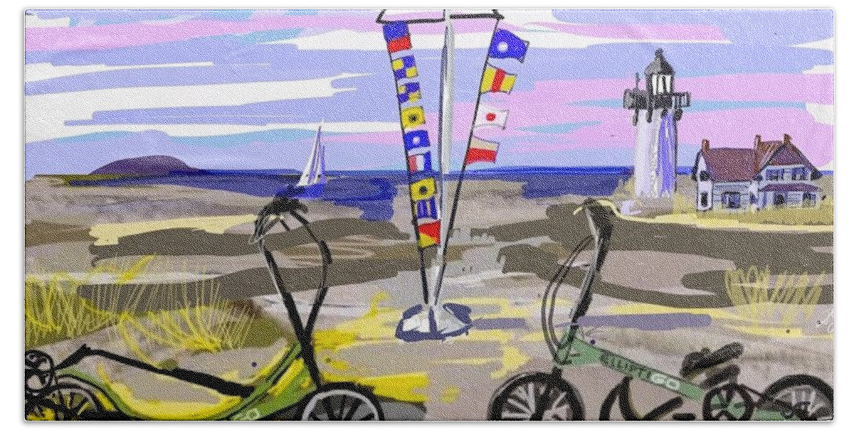 #elliptigo Beach Towel featuring the painting East Coast Elliptigo Classic by Francois Lamothe