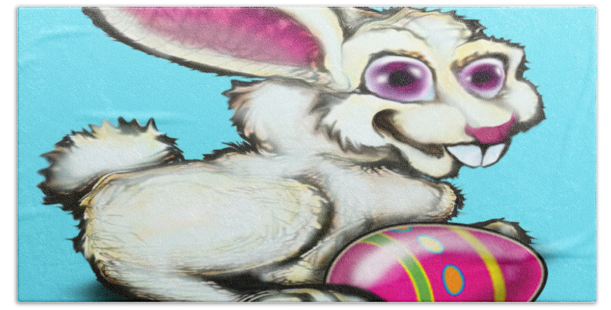 Easter Beach Towel featuring the digital art Easter Bunny by Kevin Middleton