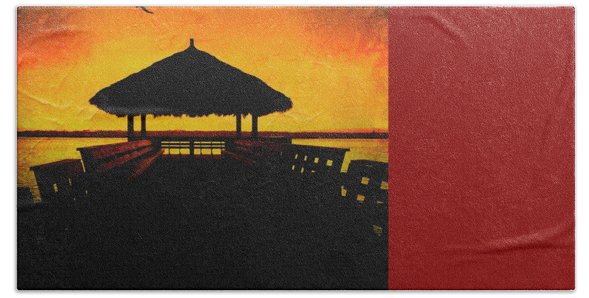 Sunset Beach Towel featuring the photograph End of Day #4 by Debbi Granruth
