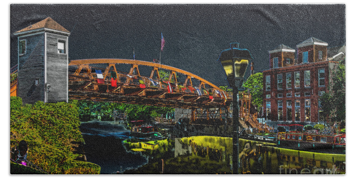 Canal Beach Towel featuring the photograph Fairport Lift Bridge #1 by William Norton