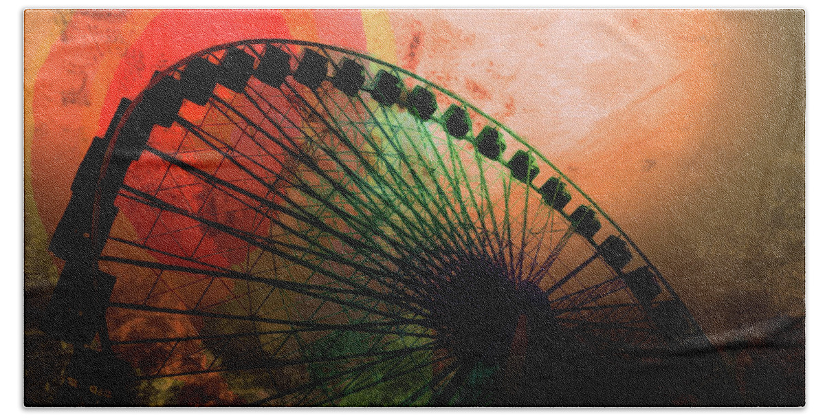 Louvre Beach Towel featuring the mixed media Ferris 7 by Priscilla Huber