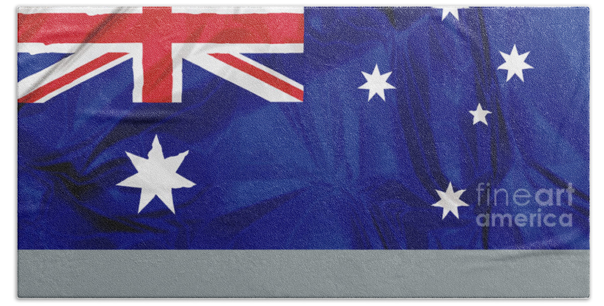 Flag Beach Towel featuring the digital art Flag of Australia #1 by Benny Marty