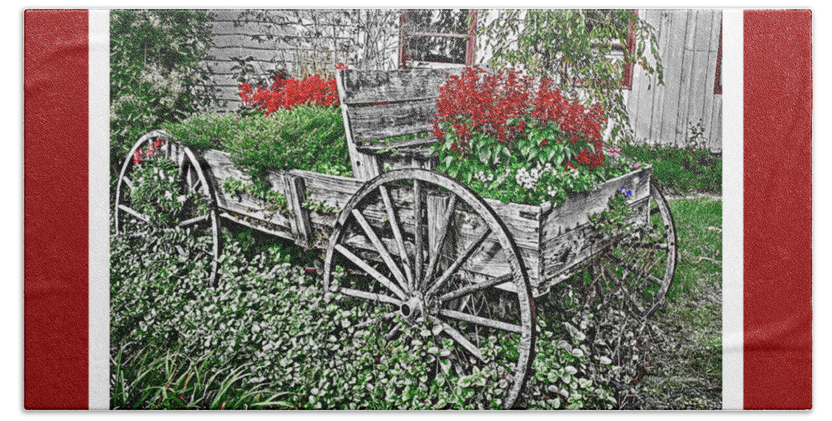 Wagon Beach Towel featuring the photograph Flower Wagon #2 by Margie Wildblood