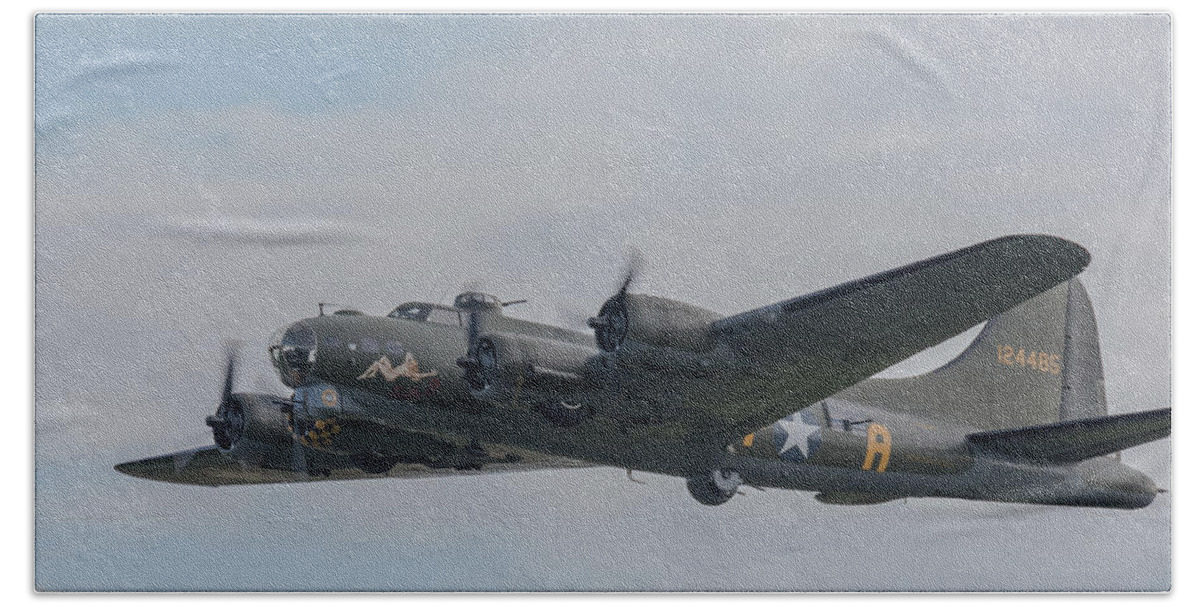 B-17 Beach Towel featuring the photograph Flying Fortress Sally B #1 by Gary Eason