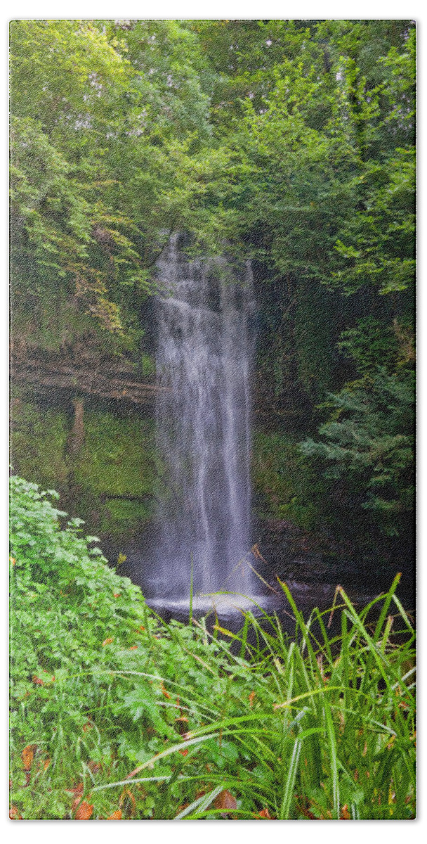 Photography Beach Towel featuring the photograph Glencar Waterfall Is Situated #1 by Panoramic Images