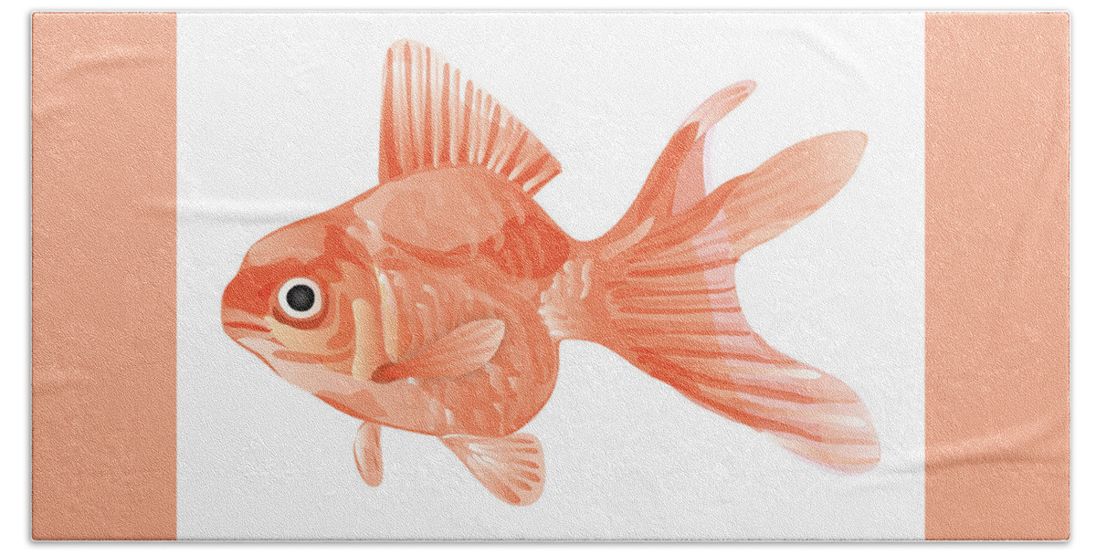  Beach Towel featuring the digital art Goldfish #1 by Moto-hal