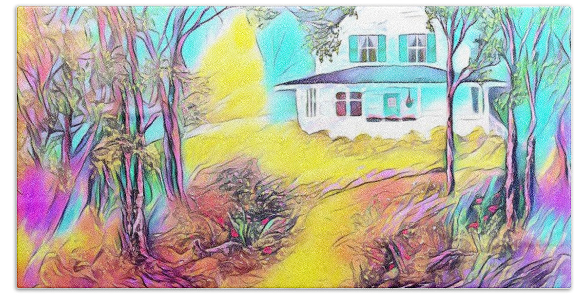 Grandma Beach Sheet featuring the digital art Grandma's house #1 by Michael Mrozik
