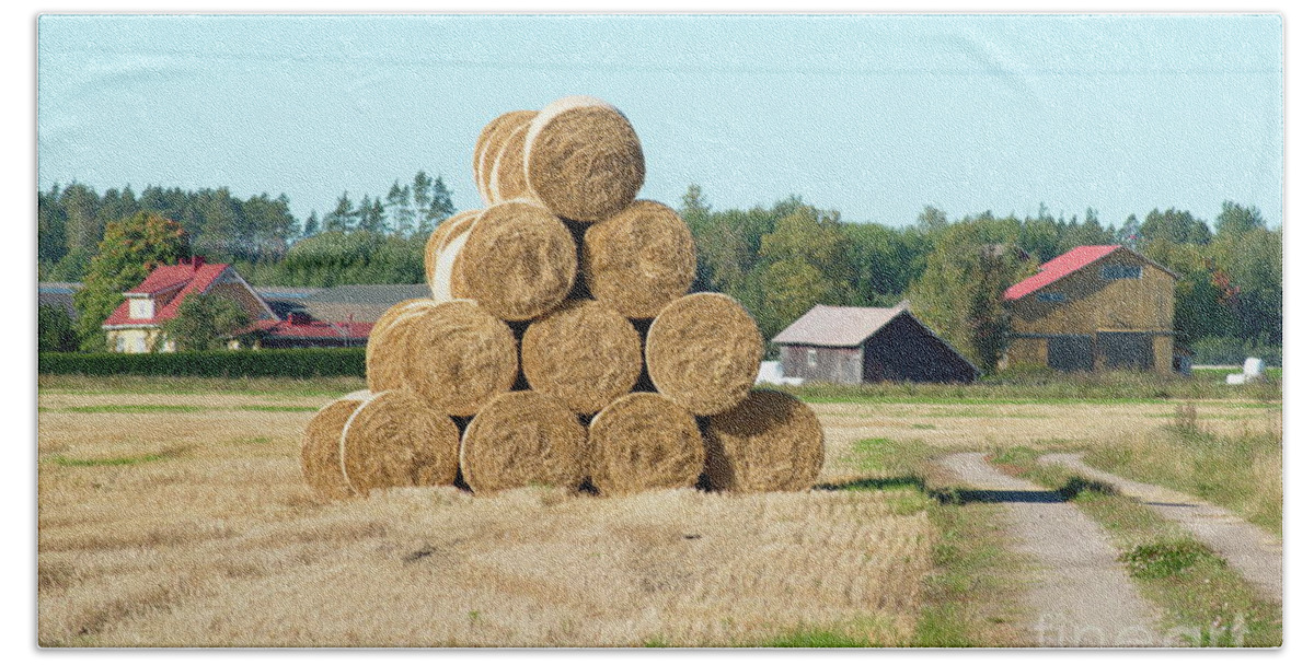 Bales Beach Towel featuring the photograph Hay bales #3 by Esko Lindell