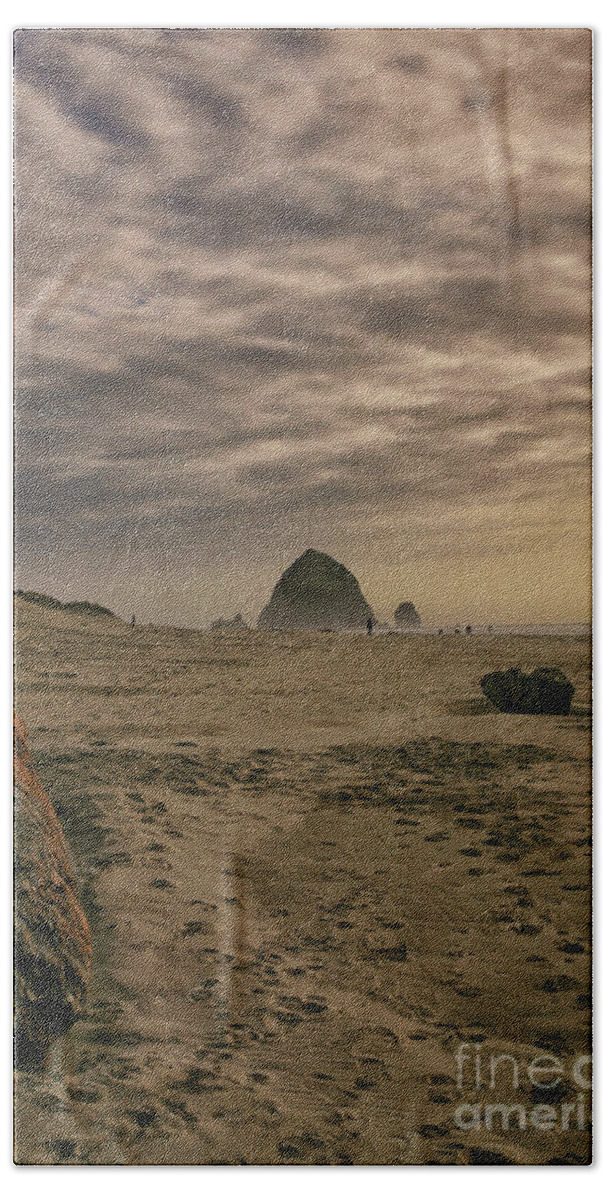 Haystack Beach Towel featuring the photograph Haystack Rock #1 by Timothy Johnson
