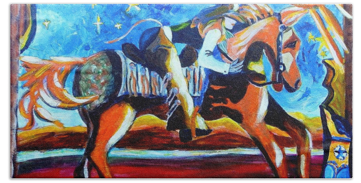 Horse Beach Sheet featuring the painting Horse Whisperer #1 by Jayne Kerr