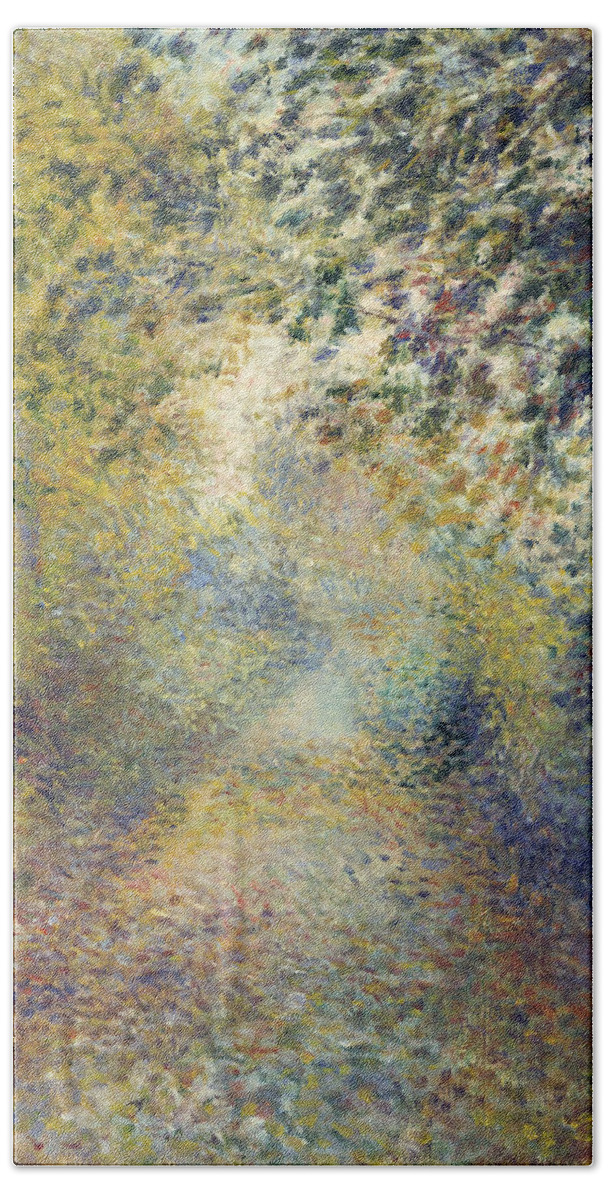 Auguste Renoir Beach Towel featuring the painting In The Woods #1 by Auguste Renoir