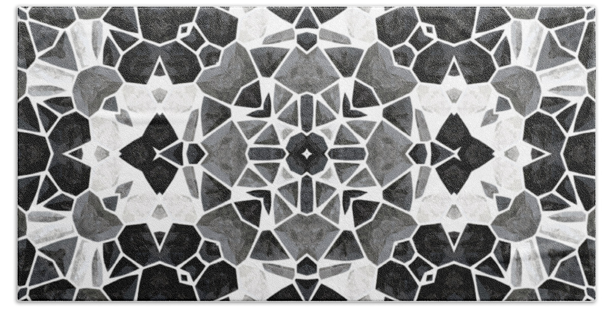 Kaleidoscop Beach Towel featuring the digital art Kaleidoscop #1 by Michal Boubin