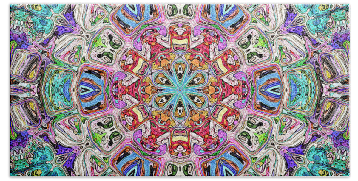 Kaleidoscope Beach Towel featuring the digital art Kaleidoscope of Colors #1 by Phil Perkins
