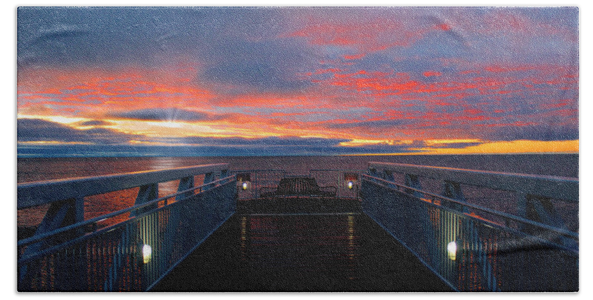 Lake Huron Beach Towel featuring the photograph Lake Huron Sunrise #1 by Michael Rucker