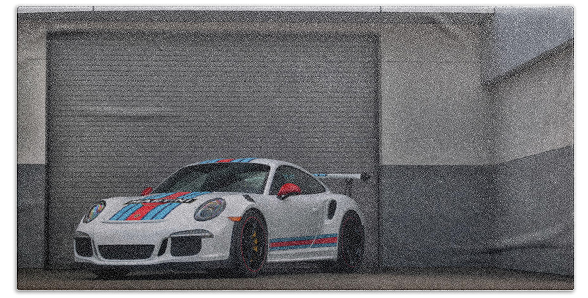 Cars Beach Towel featuring the photograph #Martini #Porsche 911 #GT3RS #Print #1 by ItzKirb Photography