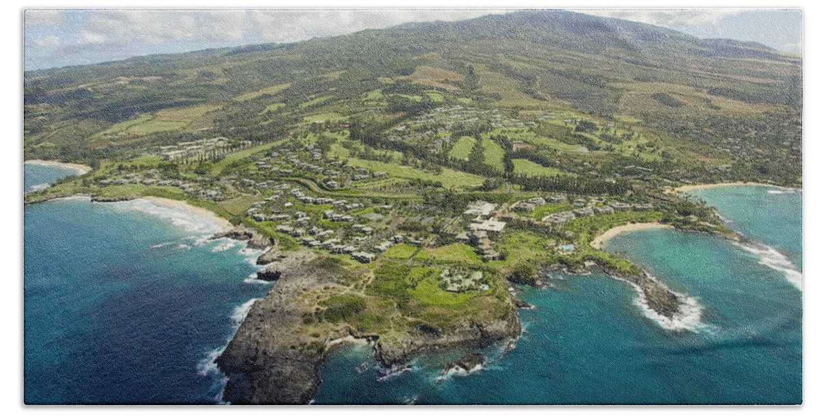 Above Beach Towel featuring the photograph Maui Aerial Of Kapalua #1 by Ron Dahlquist - Printscapes