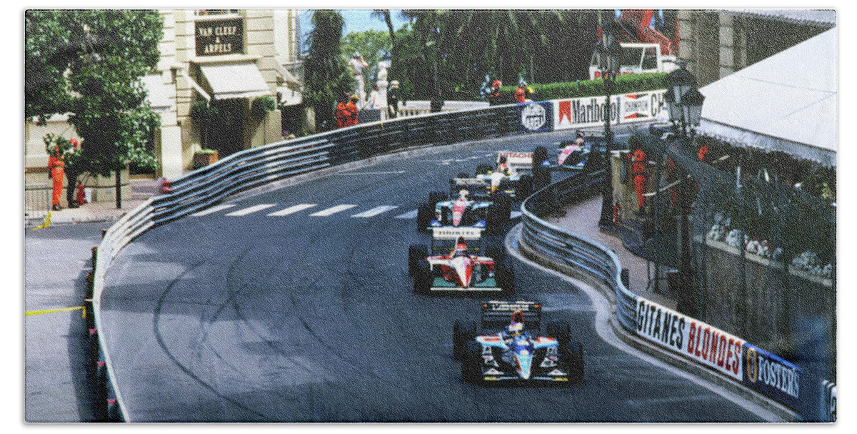 Monaco Grand Prix Beach Sheet featuring the photograph Monte Carlo Casino Corner #1 by John Bowers