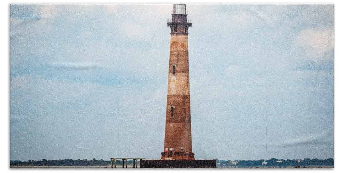 Architecture Beach Towel featuring the photograph Morris Island Lighthouse #1 by Doug Long