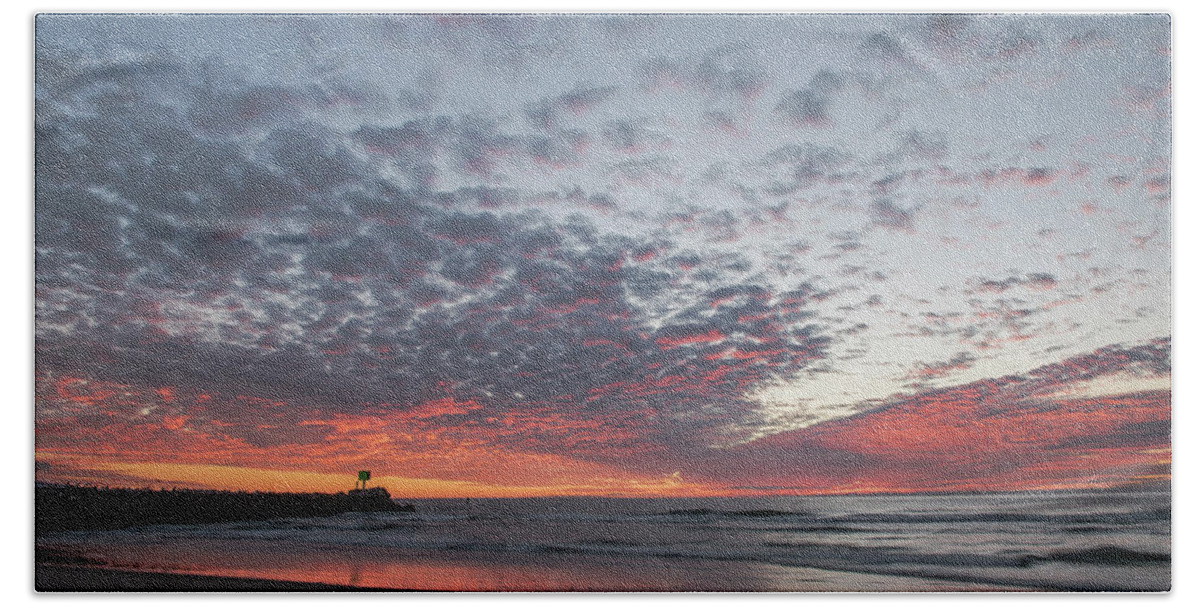 California Central Coast Beach Towel featuring the photograph Moss Landing Sunset #3 by Bill Roberts