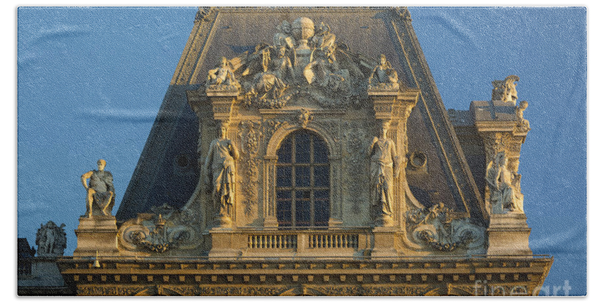 Paris Beach Towel featuring the photograph Musee du Louvre Roof by Brian Jannsen