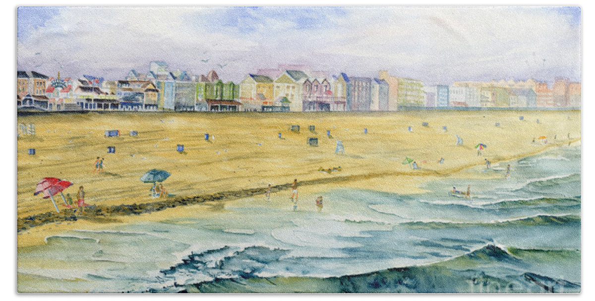 Ocean City Maryland Beach Towel featuring the painting Ocean City Maryland #2 by Melly Terpening