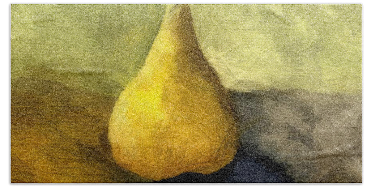 Gold Beach Towel featuring the painting Pear Still Life #1 by Michelle Calkins