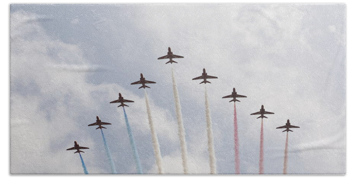 Red Beach Towel featuring the photograph Red arrows #6 by Christopher Rowlands