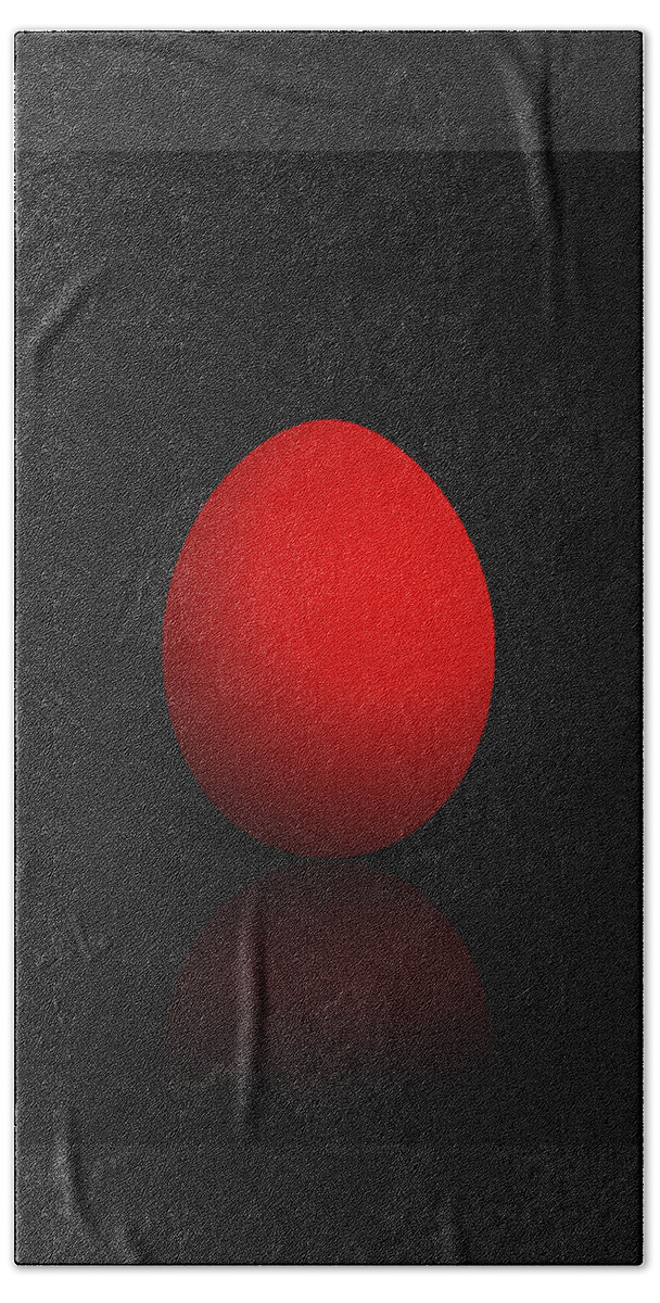 red On Black Collection By Serge Averbukh Beach Towel featuring the photograph Red Egg on Black Canvas #1 by Serge Averbukh